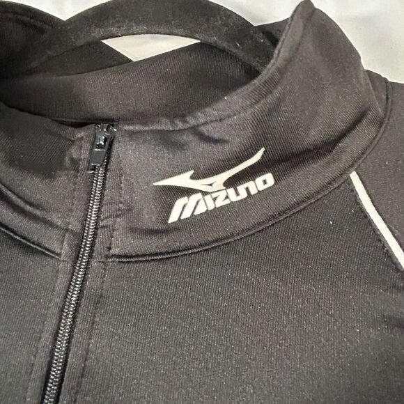 Mizuno Pullover Men's Medium Black Long Sleeve Collared Running Jacket - Picture 3 of 11